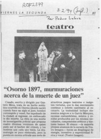 Teatro  [artículo] Pedro Labra.