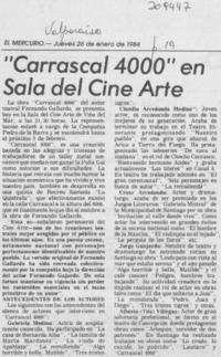 "Carrascal 4000" en sala del cine arte