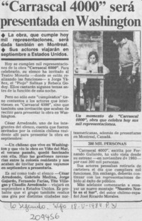 "Carrascal 4000" será presentada en Washington