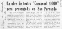 La Obra de teatro "Carrascal 4000" será presentada en San Fernando