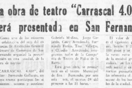 La Obra de teatro "Carrascal 4000" será presentada en San Fernando