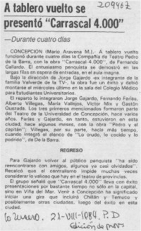 A tablero vuelto se presentó "Carrascal 4000"