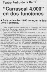 "Carrascal 4000" en dos funciones