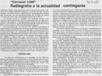 Radiografía a la actualidad contingente