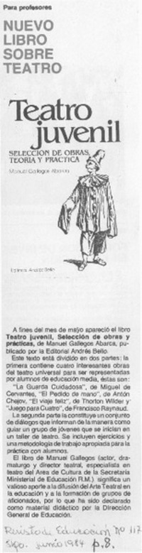 Nuevo libro sobre teatro