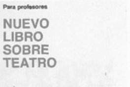 Nuevo libro sobre teatro
