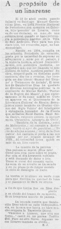 A propósito de un linarense