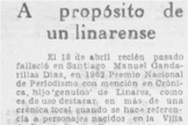 A propósito de un linarense