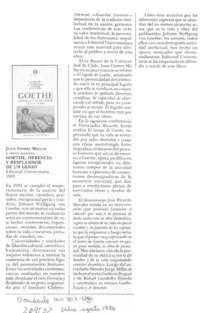 Goethe, herencia y resplandor de un genio