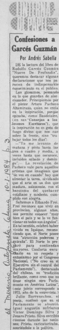 Confesiones a Garcés Guzmán