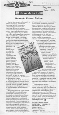 Guamán Poma, Felipe  [artículo] María Reyes Castro.