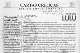 Lulú  [artículo] Radomiro Spotorno.