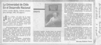 La Universidad de Chile en el desarrollo nacional  [artículo] Hernán Poblete Varas.