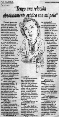 "Tengo una relación absolutamente erótica con mi pelo"