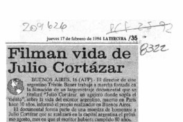 Filman vida de Julio Cortázar  [artículo].