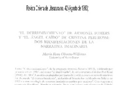 "El derrumbamiento" de Armonía Somers y "El ángel caído" de Cristina Peri-Rossi; dos manifestaciones de la narrativa imaginaria
