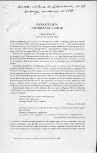 Enrique Lihn, cronista de ciudad