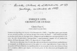 Enrique Lihn, cronista de ciudad