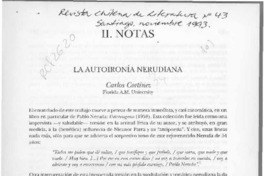 La autoironía nerudiana