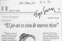 "El jet-set es cosa de nuevos ricos"  [artículo] Alejandra Bonati.
