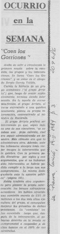 "Caen los gorriones"