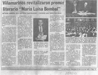 Viñamarinos revitalizaron premio literario "María Luisa Bombal"