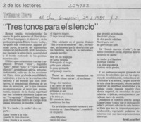 "Tres tonos para el silencio"