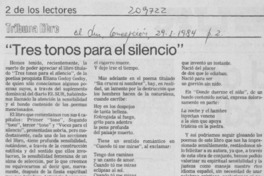 "Tres tonos para el silencio"