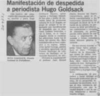 Manifestación de despedida a periodista Hugo Goldsack