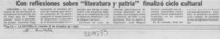 Con reflexiones sobre "Literatura y patria" finalizó ciclo cultural