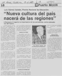 "Nueva cultura del país nacerá de las regiones"