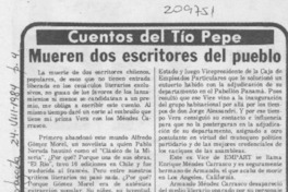 Mueren dos escritores del pueblo