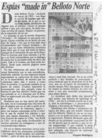Espías "made in" Belloto Norte  [artículo] Eugenio Rodríguez.