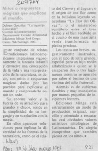 Mitos o respuestas mágicas que explican el mundo