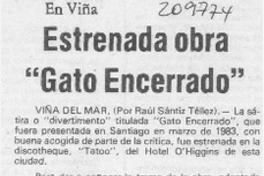 Estrenada obra "Gato encerrado"