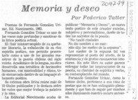 "Memoria y deseo"