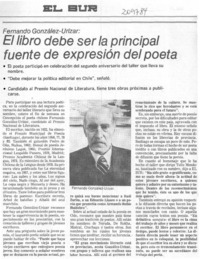 El Libro debe ser la principal fuente de expresión del poeta