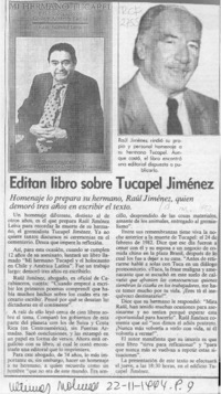 Editan libro sobre Tucapel Jiménez  [artículo].