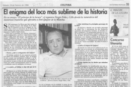 El enigma del loco más sublime de la historia  [artículo] Waldo Guzmán Pérez.