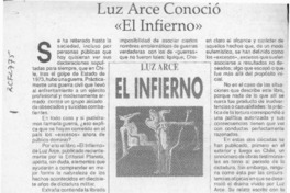 Luz Arce conoció "El infierno"  [artículo].