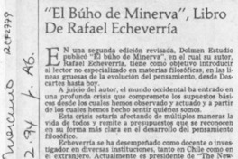 "El Búho de Minerva", libro de Rafael Echeverría