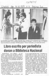 Libro escrito por periodista donan a Biblioteca Nacional