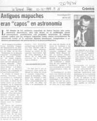 Antiguos mapuches eran "capos" en astronomía