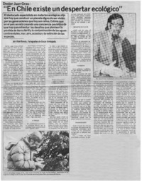 "En Chile existe un despertar ecológico" : [entrevista]