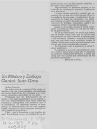 Un médico y ecólogo genial, Juan Grau