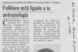 Folklore está ligado a la antropología