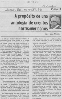 A propósito de una antología de cuentos norteamericanos