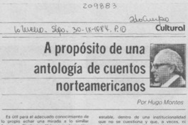 A propósito de una antología de cuentos norteamericanos