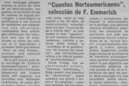 "Cuentos norteamericanos", selección de F. Emmerich