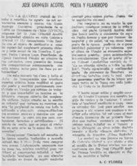 José Grimaldi Acotto, poeta y filántropo